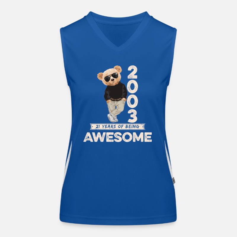 2003 Geburtstag Teddy Bär Being Awesome Orignal Funktionelles Kontrast-Tank Top für Frauen