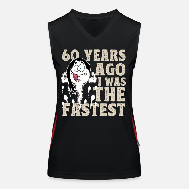 60th Birthday Funny Gift Idea Women's Functional Contrast Tank Top