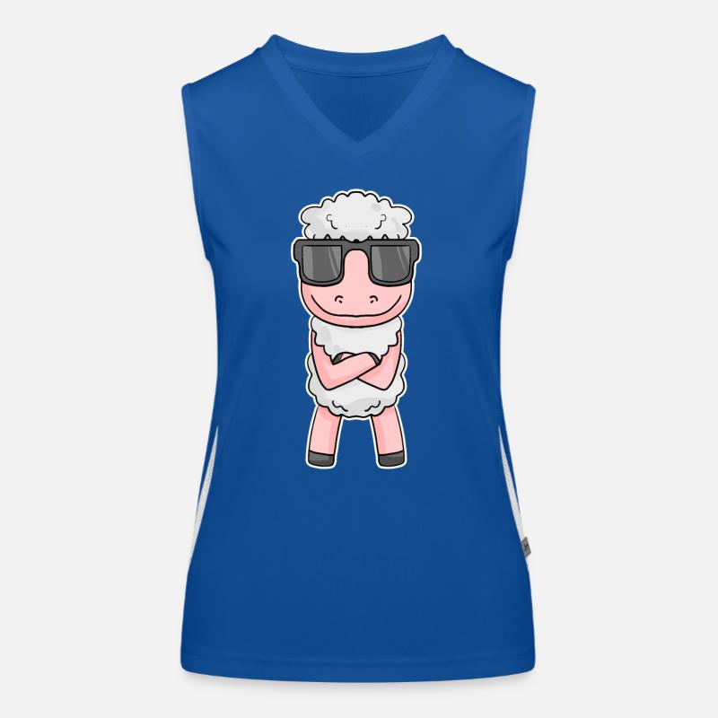 Sheep with glasses Women's Functional Contrast Tank Top
