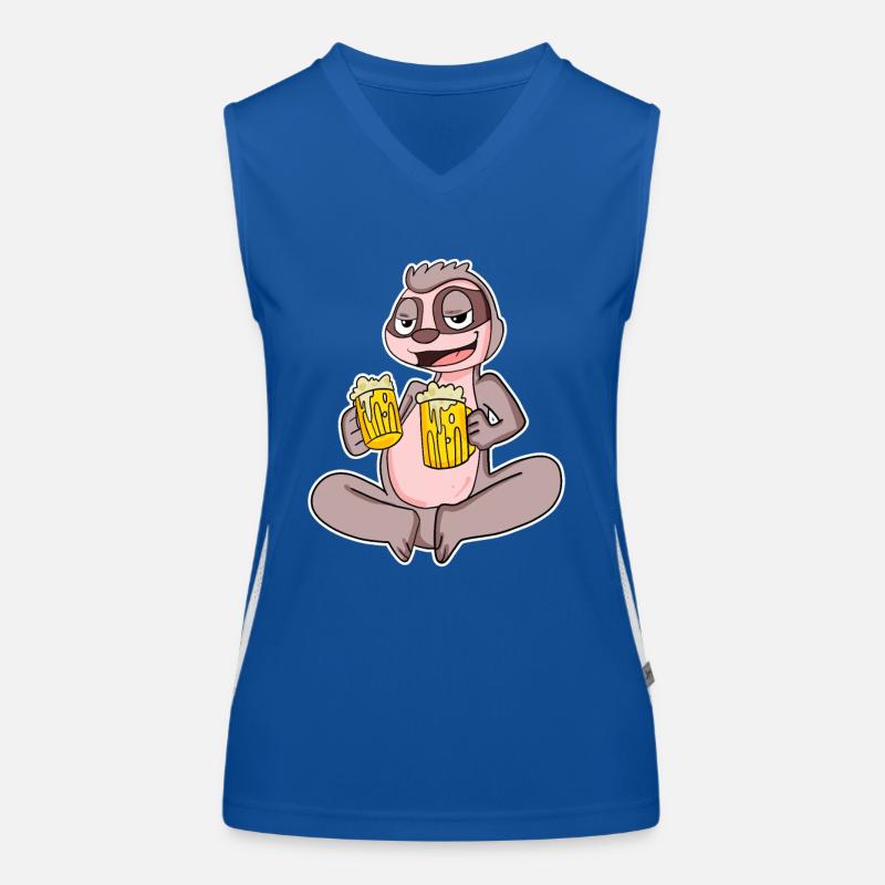 Faultier mit Bier Funktionelles Kontrast-Tank Top für Frauen