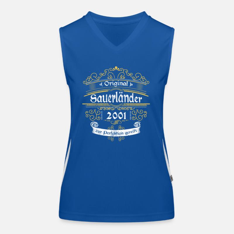 2001 Geburtstag Sauerländer Original Whiskey Funktionelles Kontrast-Tank Top für Frauen