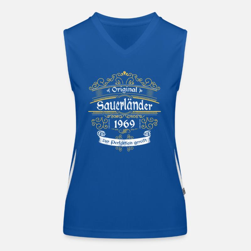 1969 Geburtstag Sauerländer Original Whiskey Funktionelles Kontrast-Tank Top für Frauen