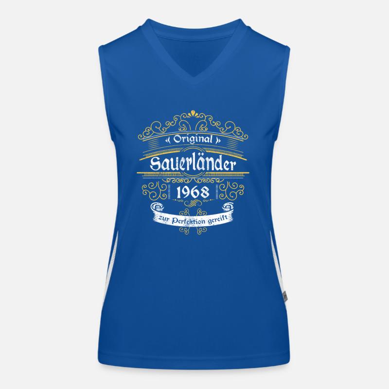 1968 Geburtstag Sauerländer Original Whiskey Funktionelles Kontrast-Tank Top für Frauen