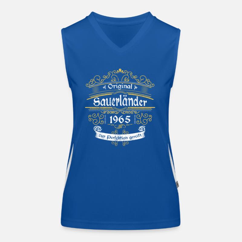 1965 Geburtstag Sauerländer Original Whiskey Funktionelles Kontrast-Tank Top für Frauen