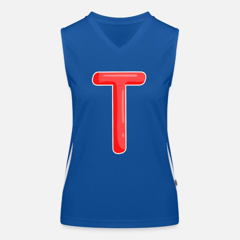 Buchstabe T Anfangsbuchstabe Funktionelles Kontrast-Tank Top für Frauen