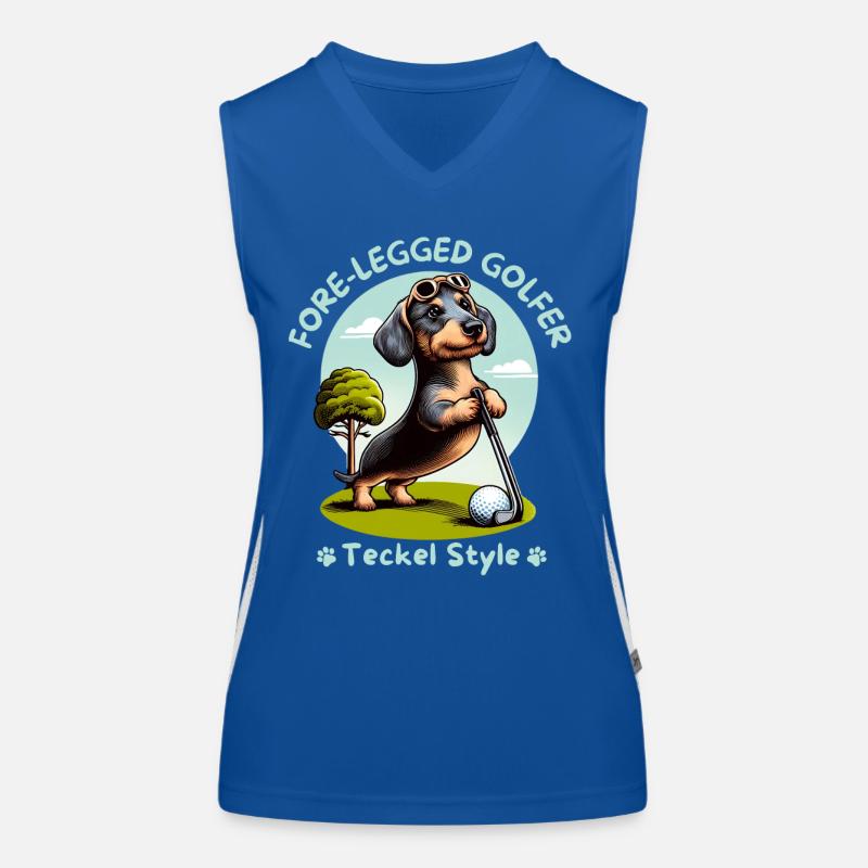 Dackelliebhaber Geschenkidee. Dackel Golfer Funktionelles Kontrast-Tank Top für Frauen