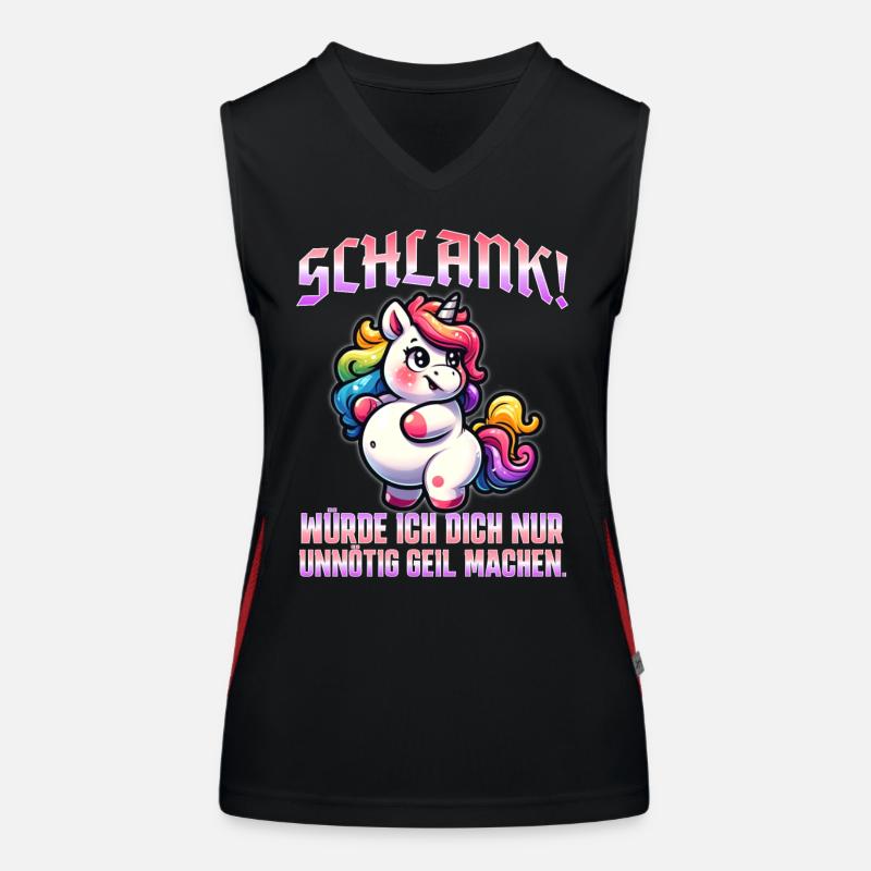 Slim & self-confident: Ironic statement - Women's Functional Contrast Tank Top - black/red