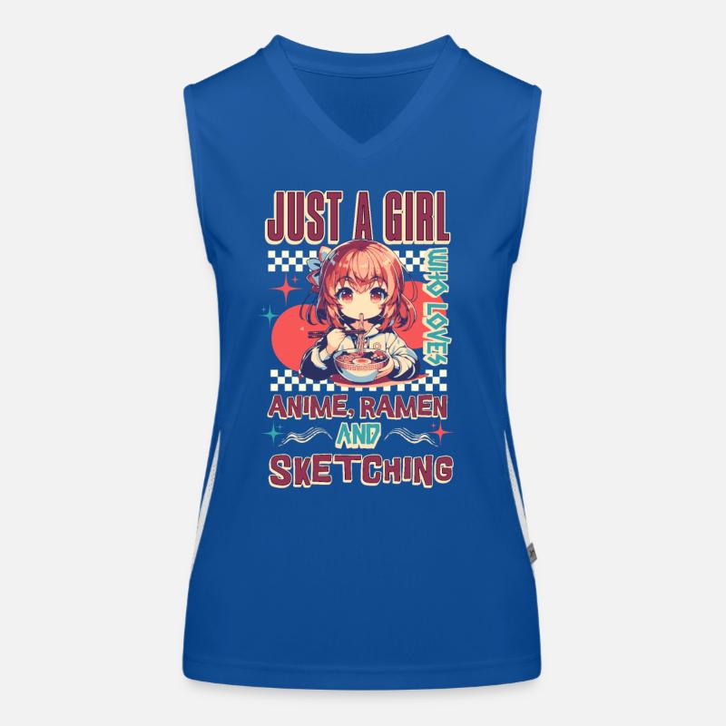 Anime Ramen Sketching Funktionelles Kontrast-Tank Top für Frauen