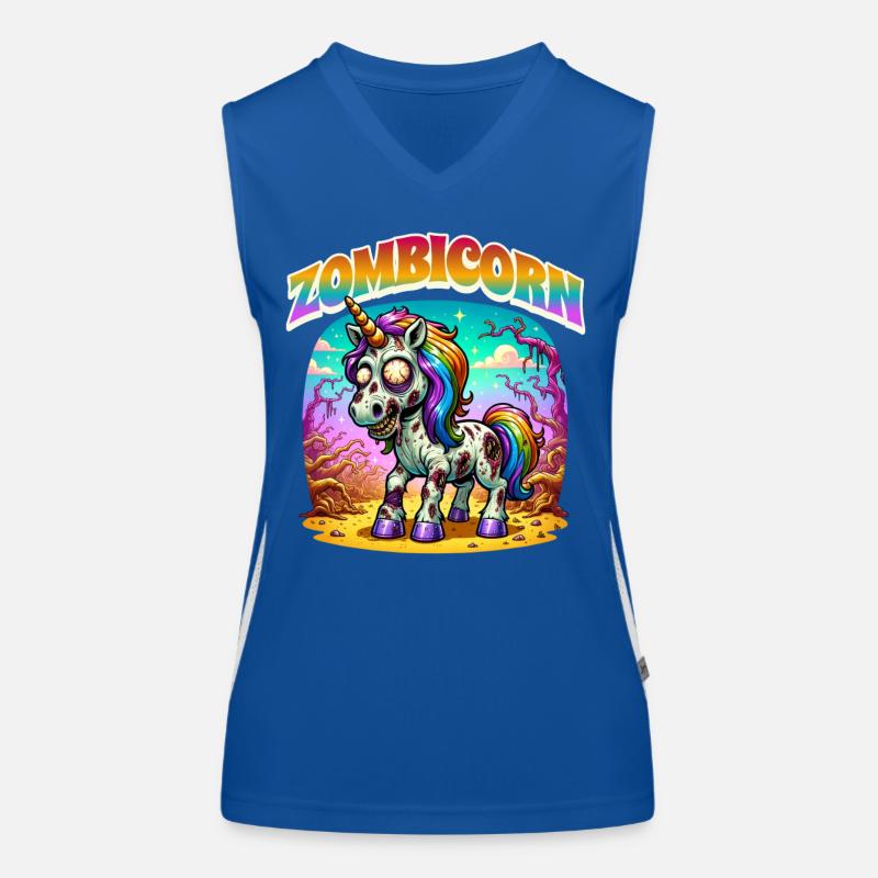 Zombiecorn Zombie Einhorn Funktionelles Kontrast-Tank Top für Frauen