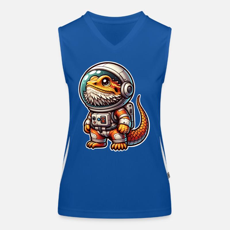 Bearded Dragon Astronaut Women's Functional Contrast Tank Top