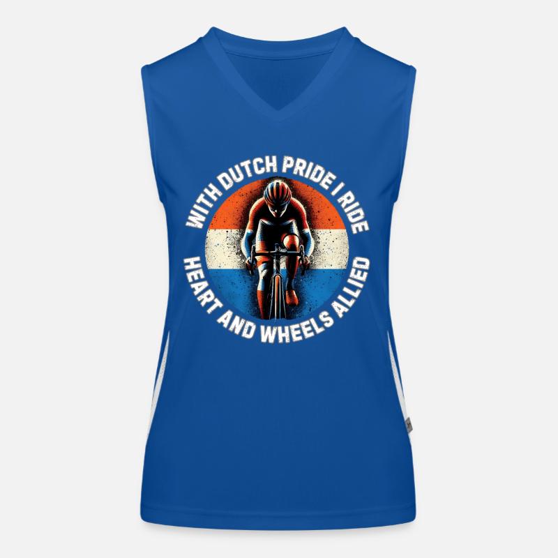Dutch Pride Cycling avec slogan design maillot de cyclisme Débardeur respirant contrasté Femme