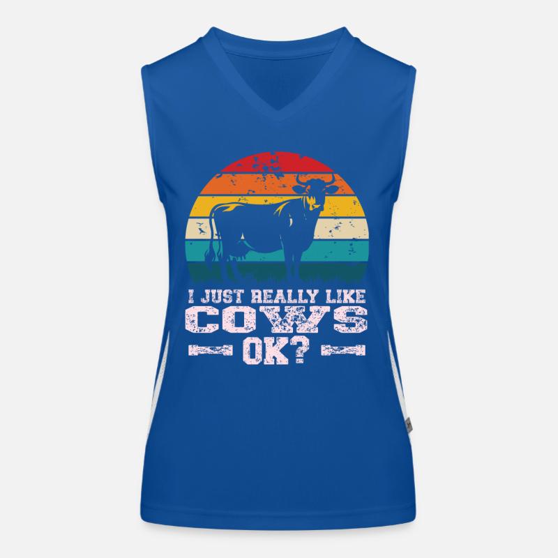 Ich mag Kühe Funktionelles Kontrast-Tank Top für Frauen