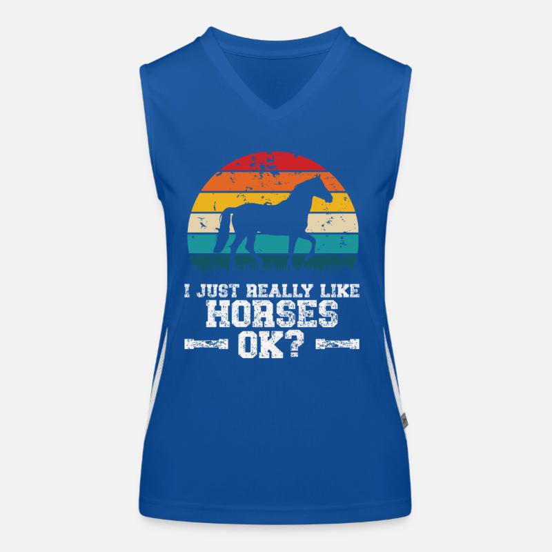 Ich mag Pferde Funktionelles Kontrast-Tank Top für Frauen