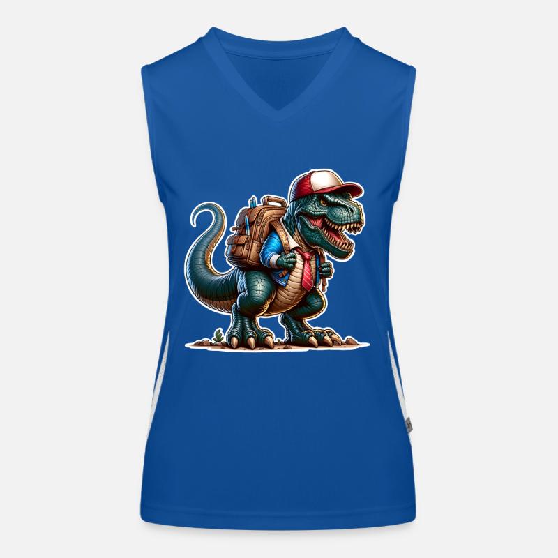 Dinosaurier Schule Einschulung Funktionelles Kontrast-Tank Top für Frauen