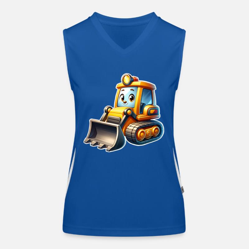 Bulldozer Wheel Loader Excavator Construction Site Kids Women's Functional Contrast Tank Top