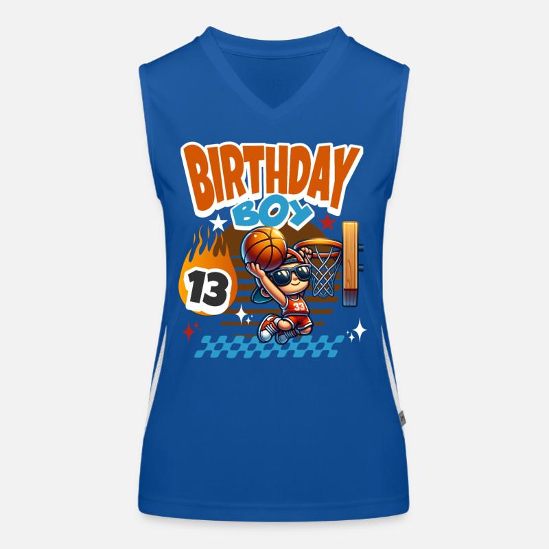 Basketball 13. Geburtstag Funktionelles Kontrast-Tank Top für Frauen