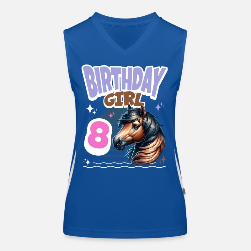 Pferd 8. Geburtstag Mädchen Kinder Funktionelles Kontrast-Tank Top für Frauen