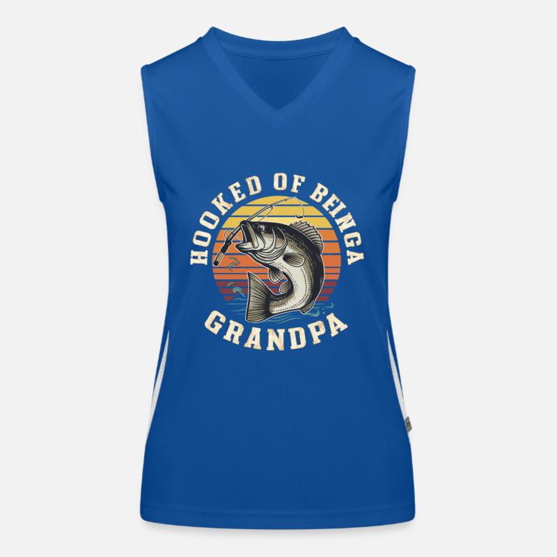 Retro Hooked On Being A Grandpa Women's Functional Contrast Tank Top