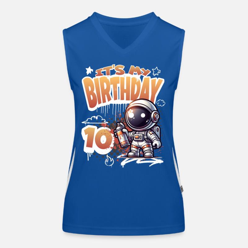 Graffiti astronaute 10e anniversaire Débardeur respirant contrasté Femme