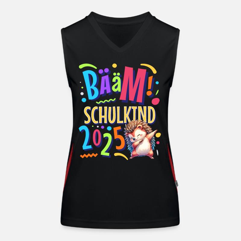 Bääm Schulkind 2025 Dabbing Igel Funktionelles Kontrast-Tank Top für Frauen