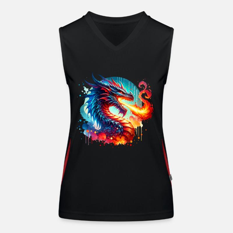 Dragon - Women's Functional Contrast Tank Top - black/red