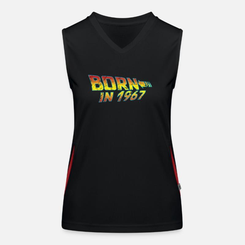1967 Geburtstag Born in Back to Future Funktionelles Kontrast-Tank Top für Frauen