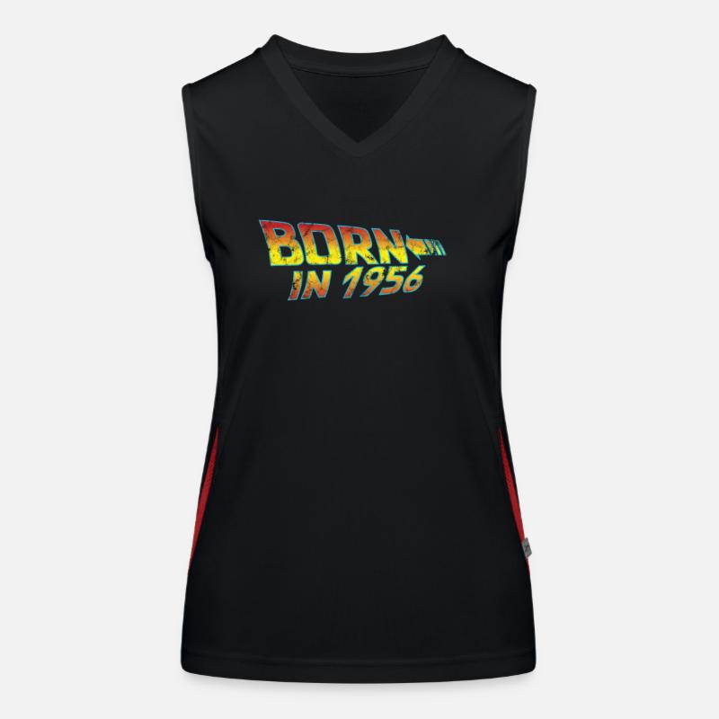 1956 Geburtstag Born in Back to Future Funktionelles Kontrast-Tank Top für Frauen