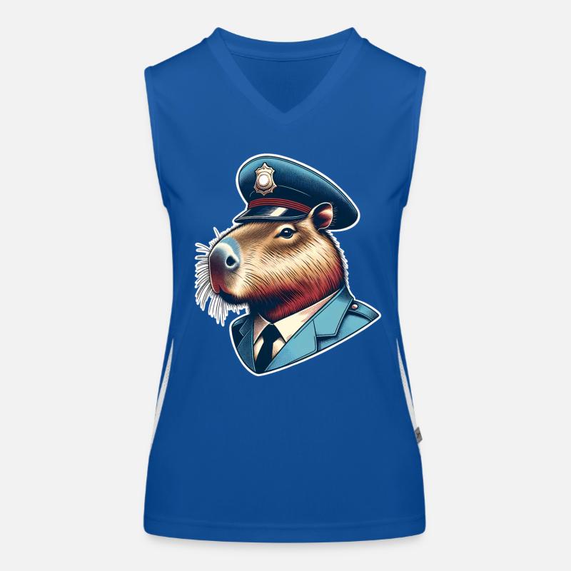 Capybara Polizei Funktionelles Kontrast-Tank Top für Frauen