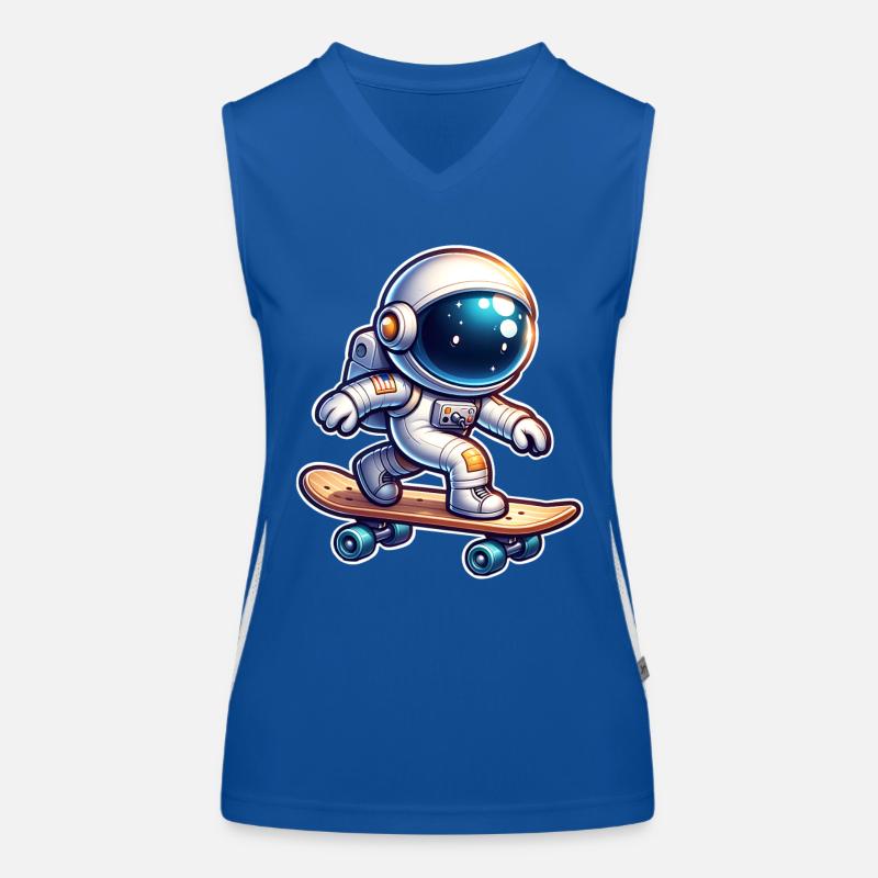 Planche à roulettes Skate Astronaute Débardeur respirant contrasté Femme