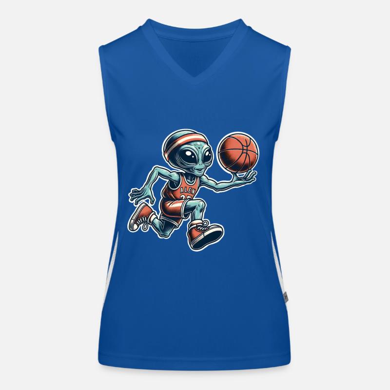 Alien Basketball Dunking Funktionelles Kontrast-Tank Top für Frauen