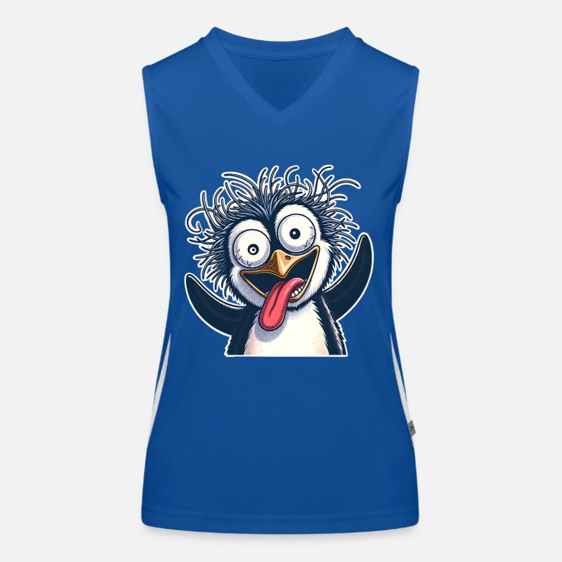 Pinguin Crazy Funktionelles Kontrast-Tank Top für Frauen