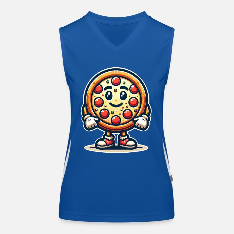 Pizza Mascot Women's Functional Contrast Tank Top