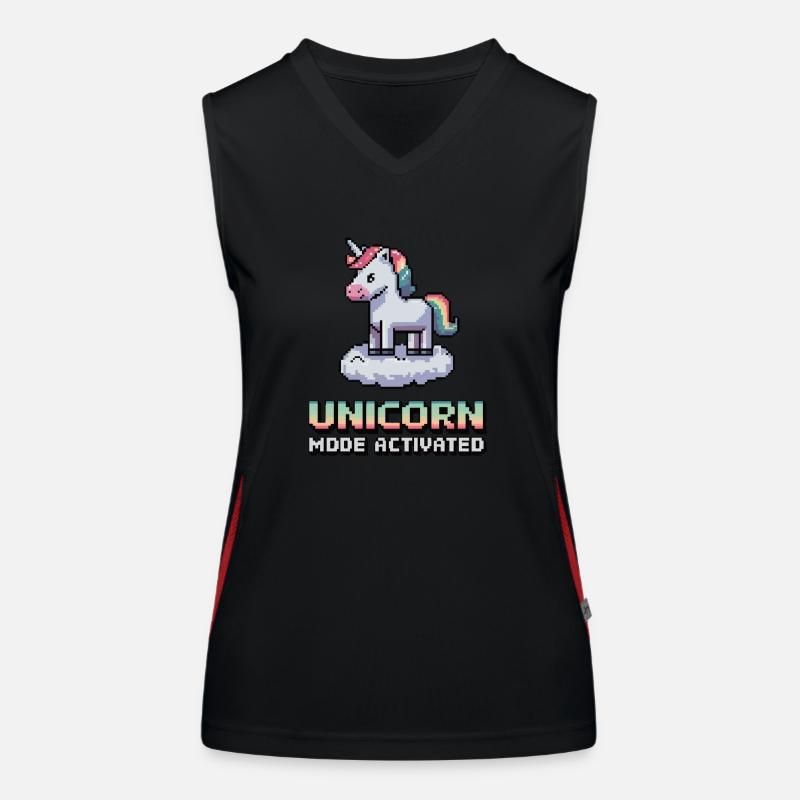 Unicorn Mode Activated Funktionelles Kontrast-Tank Top für Frauen
