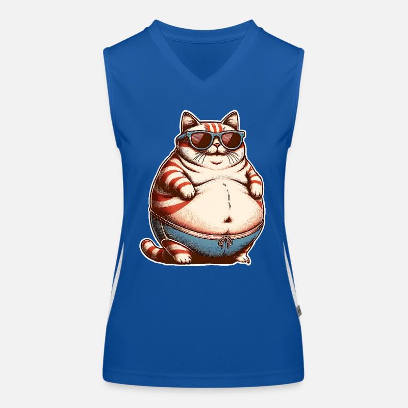 Dicke Katze Funktionelles Kontrast-Tank Top für Frauen