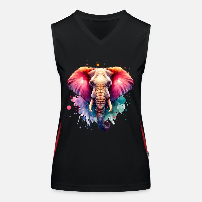 Elefant Funktionelles Kontrast-Tank Top für Frauen