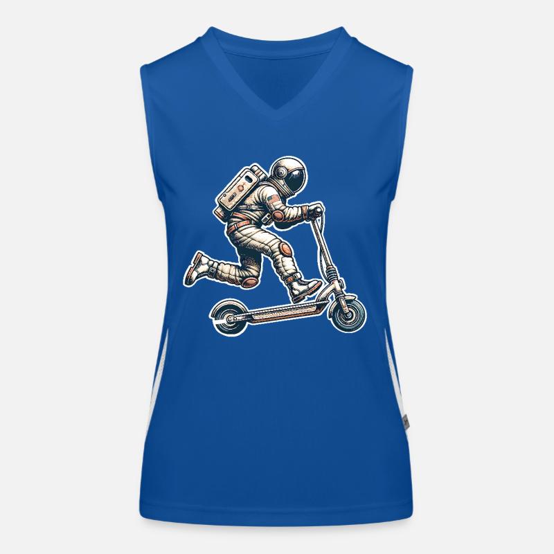 E-Scooter E-Roller Astronaut Scooter Funktionelles Kontrast-Tank Top für Frauen
