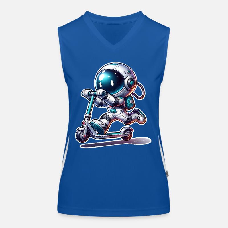 E-Scooter E-Roller Astronaut Scooter Funktionelles Kontrast-Tank Top für Frauen