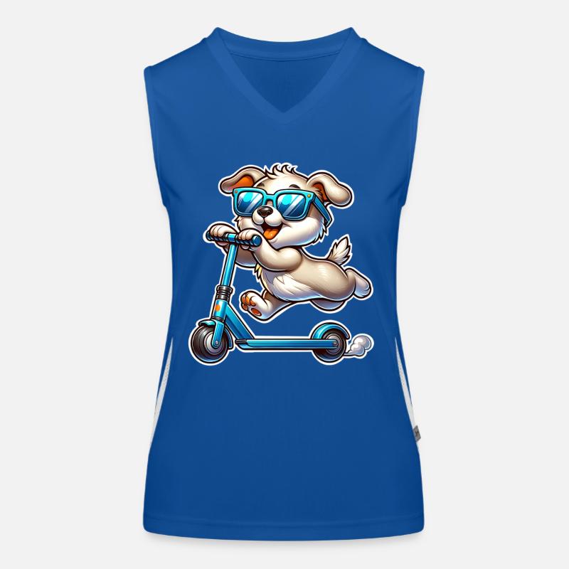 Tretroller E-Scooter E-Roller Funktionelles Kontrast-Tank Top für Frauen