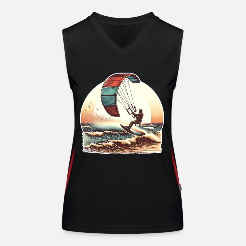 Kitesurf Kitesurfer Kiteboard Débardeur respirant contrasté Femme