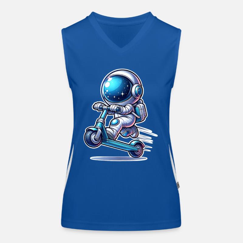 E-Scooter E-Roller Astronaut Scooter Funktionelles Kontrast-Tank Top für Frauen