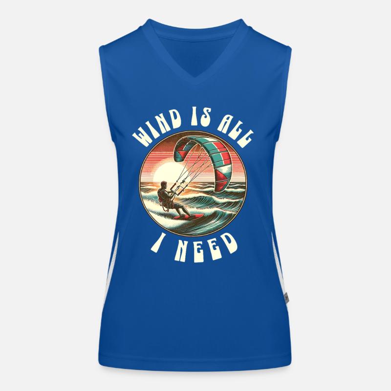 Kitesurf Kitesurfer Kiteboard Top sportivo da donna in contrasto cromatico