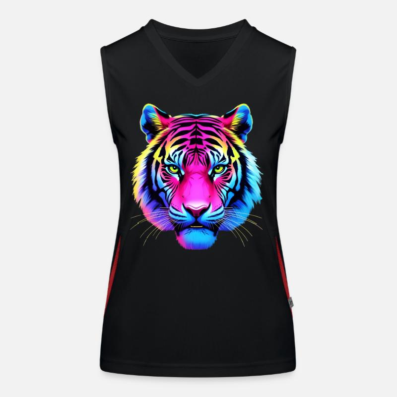 Neon Tiger Funktionelles Kontrast-Tank Top für Frauen
