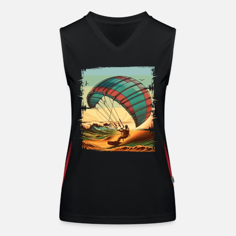 Kitesurf Kitesurfer Kiteboard Débardeur respirant contrasté Femme
