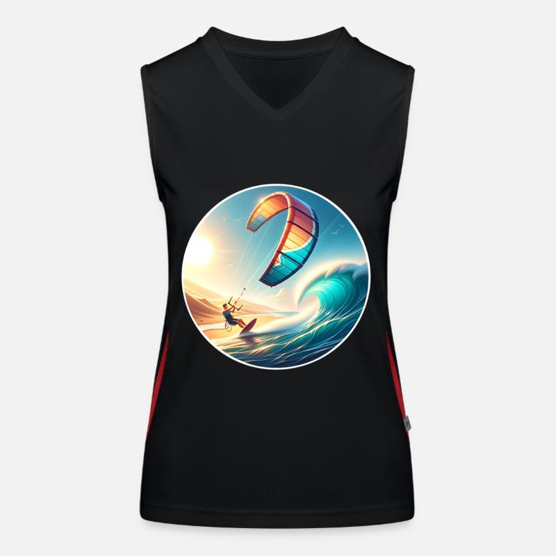 Kitesurf Kitesurfer Kiteboard Débardeur respirant contrasté Femme