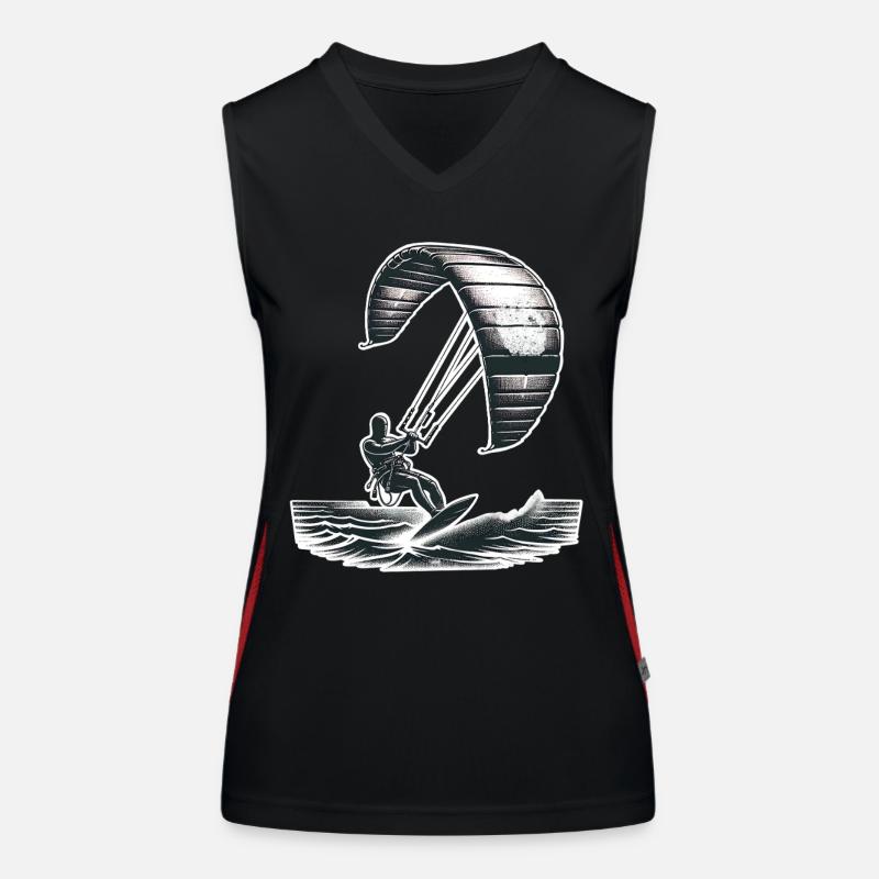 Kitesurf Kitesurfer Kiteboard Débardeur respirant contrasté Femme