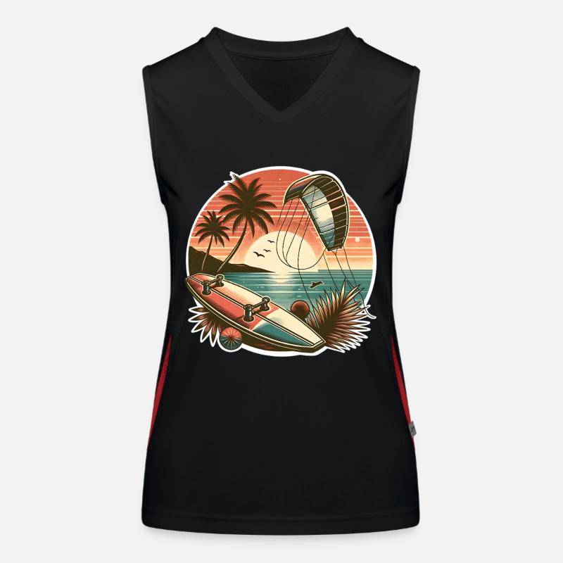 Kitesurf Kitesurfer Kiteboard Débardeur respirant contrasté Femme