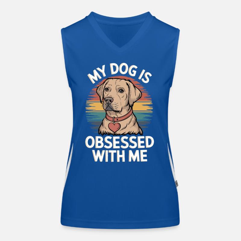 Mon chien est obsédé par moi Débardeur respirant contrasté Femme