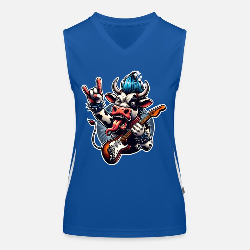 Kuh Rock and Roll Guitarist Women's Functional Contrast Tank Top