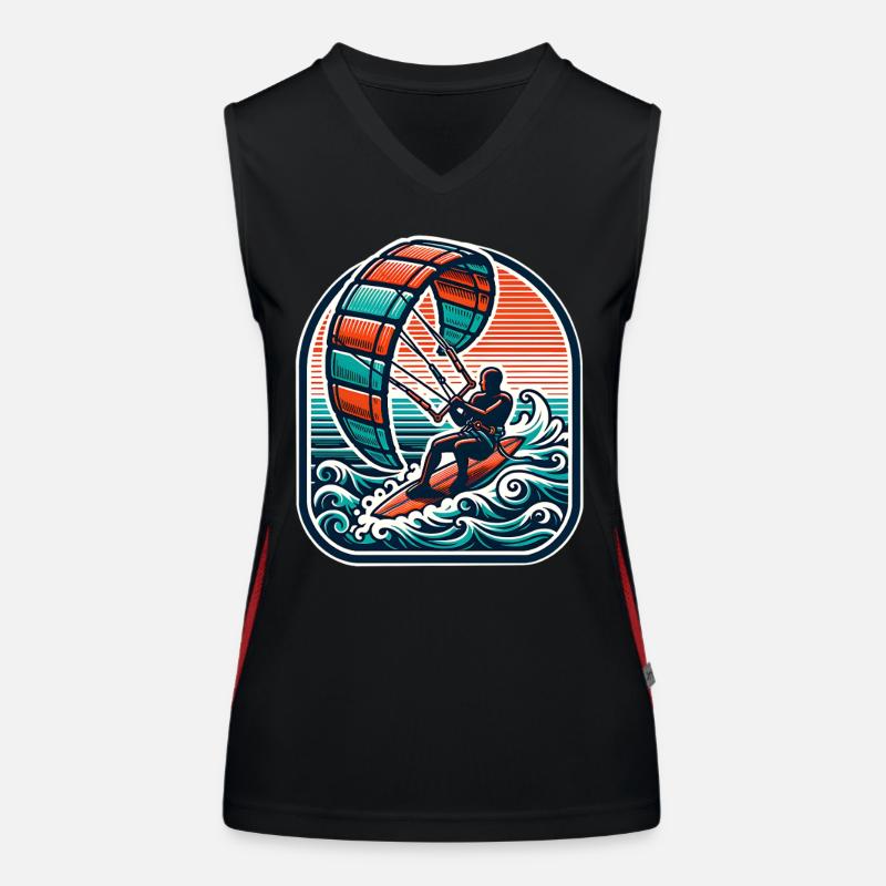 Kitesurf Kitesurfer Kiteboard Débardeur respirant contrasté Femme