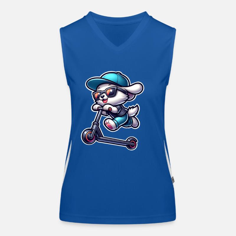 E-Scooter E-Roller Scooter Hund Funktionelles Kontrast-Tank Top für Frauen